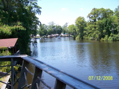 Upstream from deck