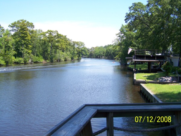 Downstream from deck