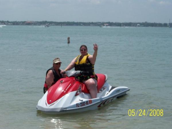 Val on Jetski w/ Anne (Mom)